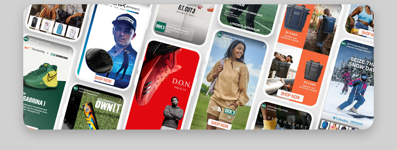A collage of social media creative designed by Dick's Sporting Goods