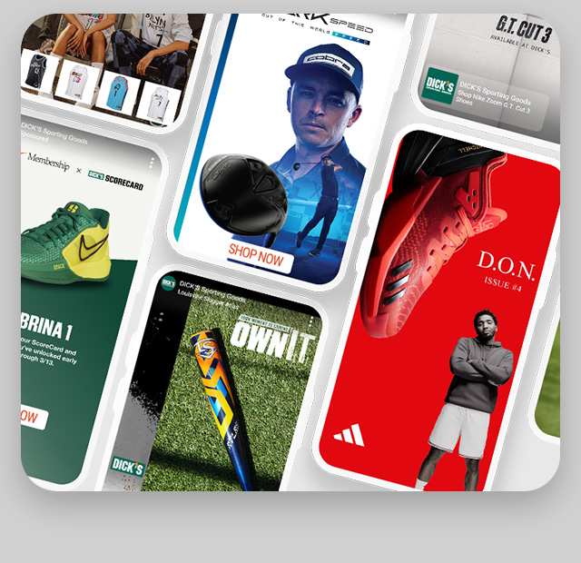 A collage of social media creative designed by Dick's Sporting Goods